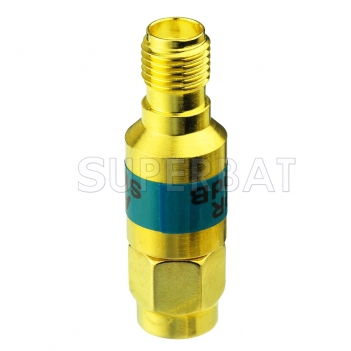 Gold 2W 0-6GHz SMA-JK Male to Female RF Fixed Attenuator