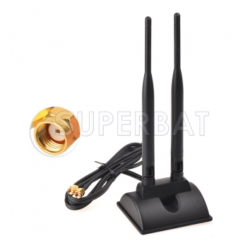 Dual Antenna 6DBi Omni Directional RP-SMA For Indoor WiFi Wireless Range Signal