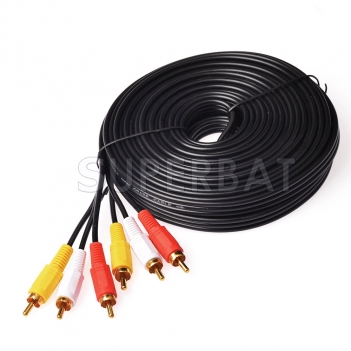 33 FT Premium 3 RCA Gold Plated Composite Extension Audio Video AV Cable