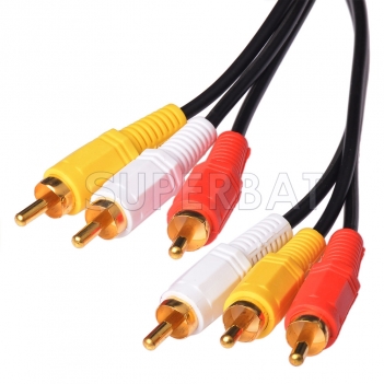 33 FT Premium 3 RCA Gold Plated Composite Extension Audio Video AV Cable