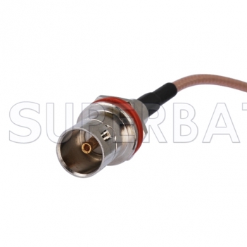 BNC Female Bulkhead with O-ring to MCX Male Right angle 75 Ohm RF Cable RG179 MCX male to BNC