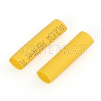 100Pcs yellow Wire Wrap Sleeve 3.5 mm Dia 18 mm Long Heat Shrink Tubing
