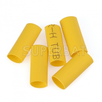 Wire Wrap Sleeve 6 mm Dia 20 mm Long Heat Shrink Tubing 100Pcs yellow for KSR195 RG58 cable