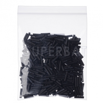 Wire Wrap Sleeve 2.5 mm Dia 16 mm Long Heat Shrink Tubing 100Pcs Black for RG178 cable