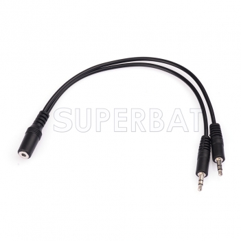 3.5mm 4 Pin to 2x3 Pin 3.5mm Headset Splitter Adapter - F/M