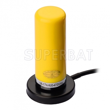 VHF/UHF Dual Band Mobile/yellow Vehicle Radio Antenna with Magnetic Base 5m Cable