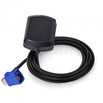 Superbat Fakra C Jack GPS Antenna Aerial Connector Cable for VW AUDI BMW Benz GPS Navigation System (Right Angle Jack)