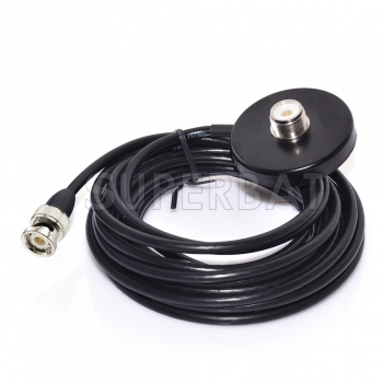 Vehicle/car Mobile Radio 9cm Antenna Magnetic Base Mount 5M Cable VHF/UHF Dual Band and BNC to UHF connector Adapter