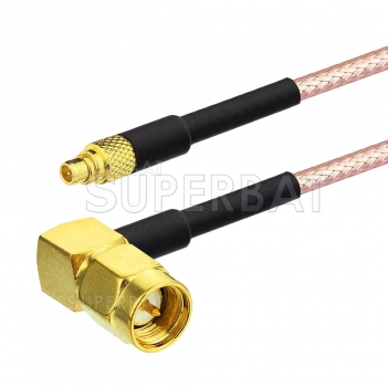 RF pigtail/coaxial/interface/jumper cable with MMCX male to sma male right angle type connector