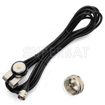 NMO Vehicle Antenna Mount to UHF PL-259 Connector RG58 Coax Cable for Yaesu/Vertex Mobile Radio