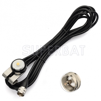 NMO Vehicle Antenna Mount to UHF PL-259 Connector RG58 Coax Cable for Yaesu/Vertex Kenwood Mobile Radio