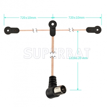 FM 75 UNBAL Dipole Indoor T Antenna HD Aerial Male Type F Connector T shape for  Yamaha Onkyo  Denon Radio Stereo Receiver