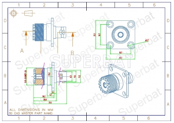 BNC Jack Female to UHF Jack Female Adapter Straight 4 Hole Flange