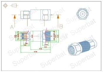 F Plug Male to SMA Plug Male Adapter Straight