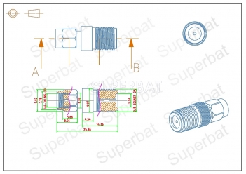 F Jack Female to RP SMA Plug Female Adapter Straight