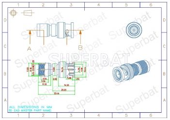 BNC Plug Male to MiNi UHF Plug Male Adapter Straight