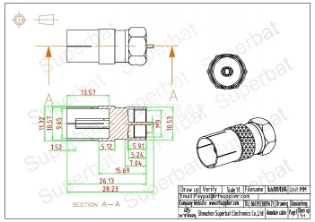 F Plug Male to TV Jack Female Adapter Straight