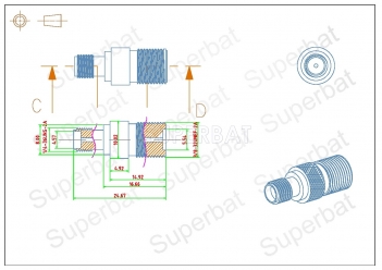 F Jack Female to SMA Jack Female Adapter Straight