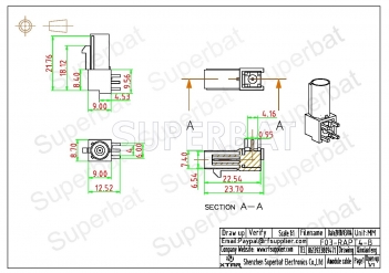 FAKRA B Plug Male Connector PCB Right Angle