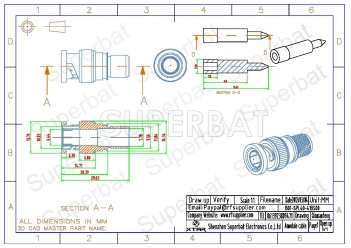 BNC Plug Male Connector Straight Crimp LMR-400