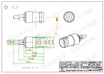 Bnc Jack Female straight crimp type for RG316/bnc micro coaxial connector