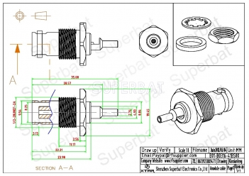 BNC Jack Female Connector Straight Bulkhead With O-Ring Crimp RG316 RG174 RG179