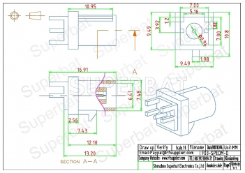 FAKRA D Plug Male Connector PCB Mount Straight