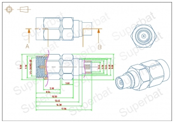 MCX Jack Female to SMA Plug Male Adapter Straight