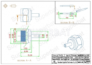 F Plug Male Connector Straight Crimp RG179