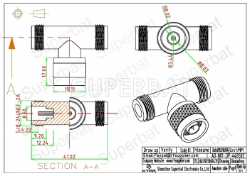 2 N Jack Female to N Plug Male Adapter T-Shape