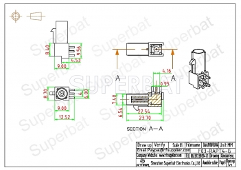 FAKRA G Plug Male Right Angle PCB Mount Connector