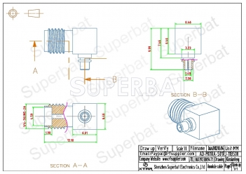 MMCX Plug Male to SMA Jack Female Adapter Right Angle