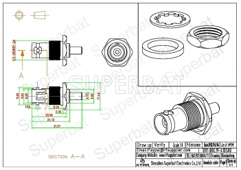 BNC Jack Female Connector Straight Bulkhead With O-Ring Crimp LMR-195