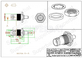 BNC Jack Female Connector Straight Bulkhead With O-Ring Crimp LMR-195