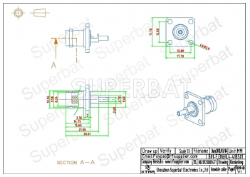 BNC Jack Female Connector Straight 4 Hole Flange Crimp RG316