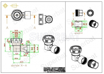 7/16 DIN Plug Male Connector Right Angle Clamp 1/2 inch Superflexible 