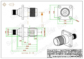 SMA Jack Female to TNC Jack Female Adapter Straight 4 Hole Flange