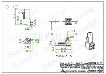 FAKRA Z Plug Male Connector PCB Right Angle