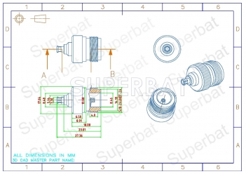 MCX Plug Male to N Jack Female Adapter Straight