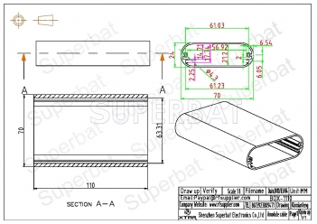 Aluminum Enclosure Case Tube 70mm*24mm*110mm（W*H*L）