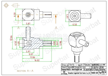 CRC9 Plug Male Connector  Right Angle None Crimp RG316