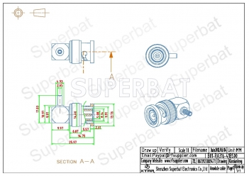 BNC Plug Male Connector Right Angle Crimp RG316