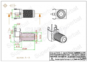 F Jack Female Connector Right Angle Bulkhead Solder