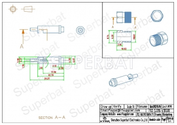 Jack FME connector for RG316 coaxial cable made in china