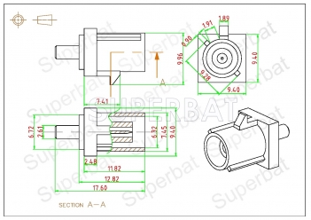 Superbat Fakra Blue C Male crimp connector GPS telematics or navigation for RG316 RG174