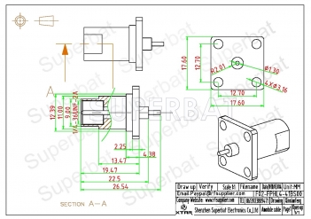 FME Plug Male Connector Straight 4 Hole Flange Solder