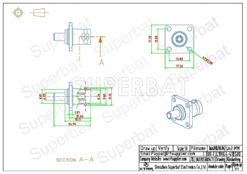 BNC Jack Female Connector Straight 4 Hole Flange Crimp LMR-195