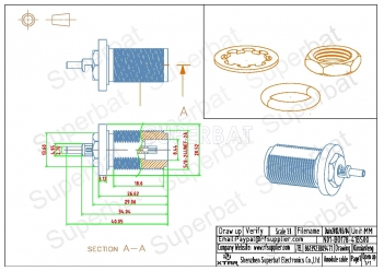 N Crimp Jack bulkhead O-ring Female RF Connector for RG178