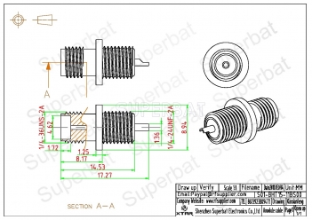 SMA Female Bulkhead Terminal Solder Cup Post Connector