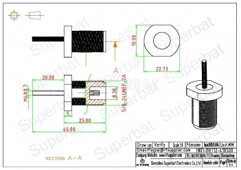 N Jack bulkhead straight RF Connector for fiber-glass antenna